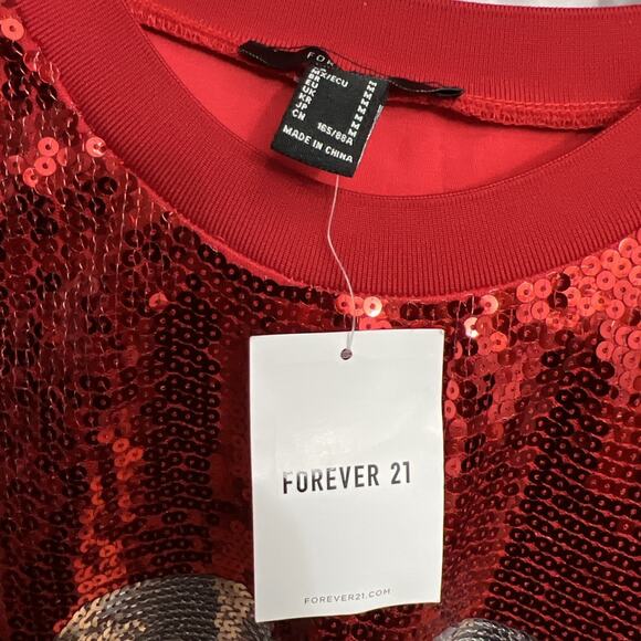 Forever 21 Sequin Varsity Stripe Jersey Tunic 87 Travis Kelce Swiftie Inspo Sz M - Picture 9 of 9